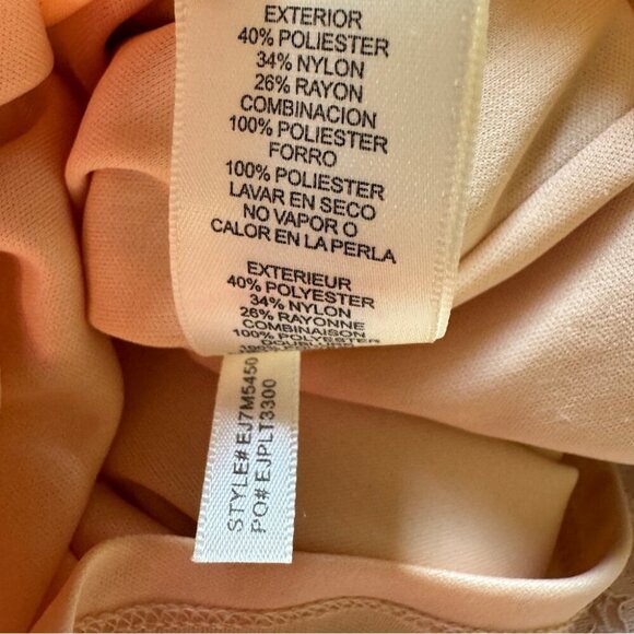 Eliza J Dress Embellished Lace Sheath Ivory Lined Wedding Neutral Floral Sz 6 - Picture 5 of 16